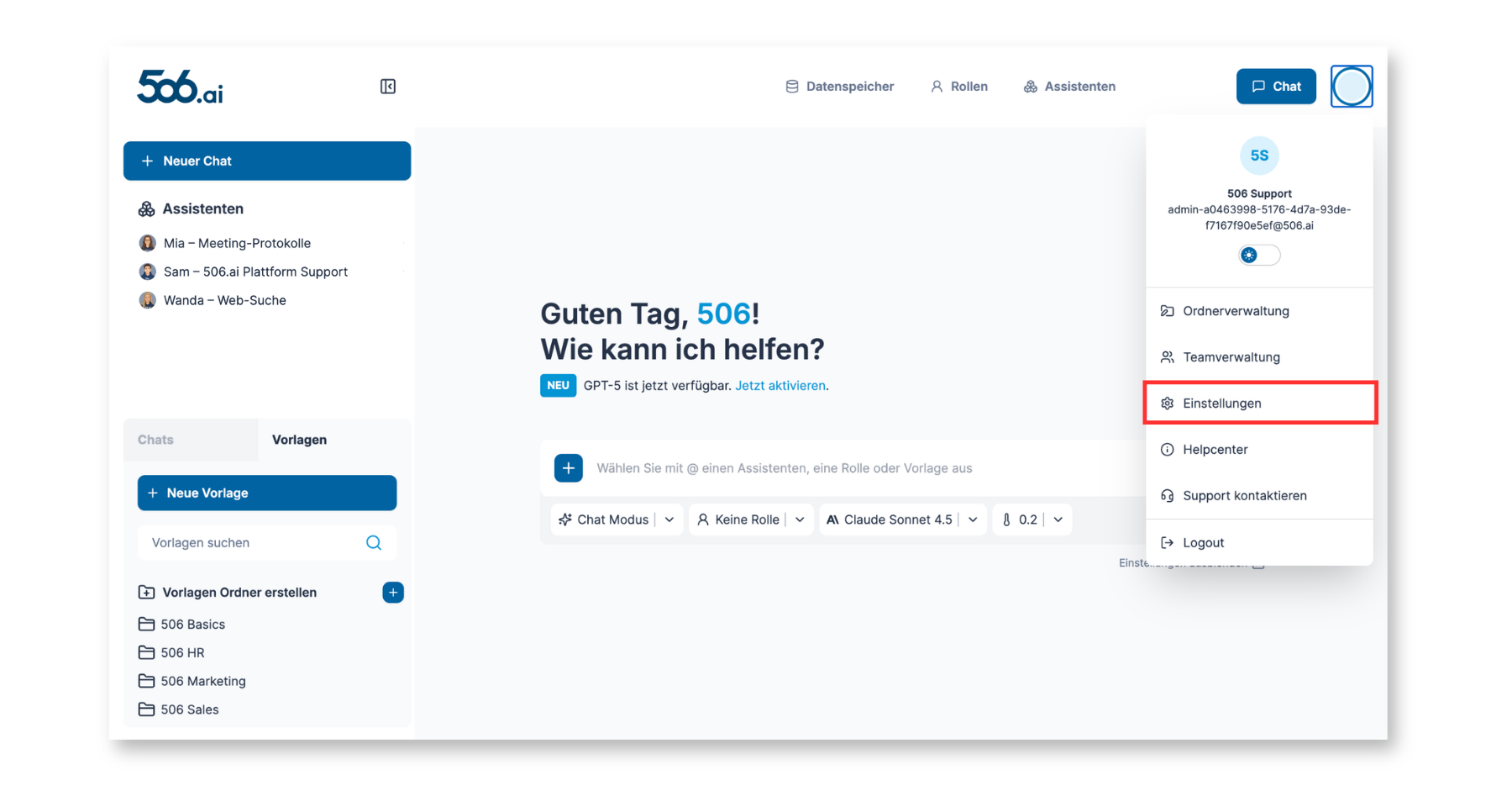 Kontoeinstellungen 1
