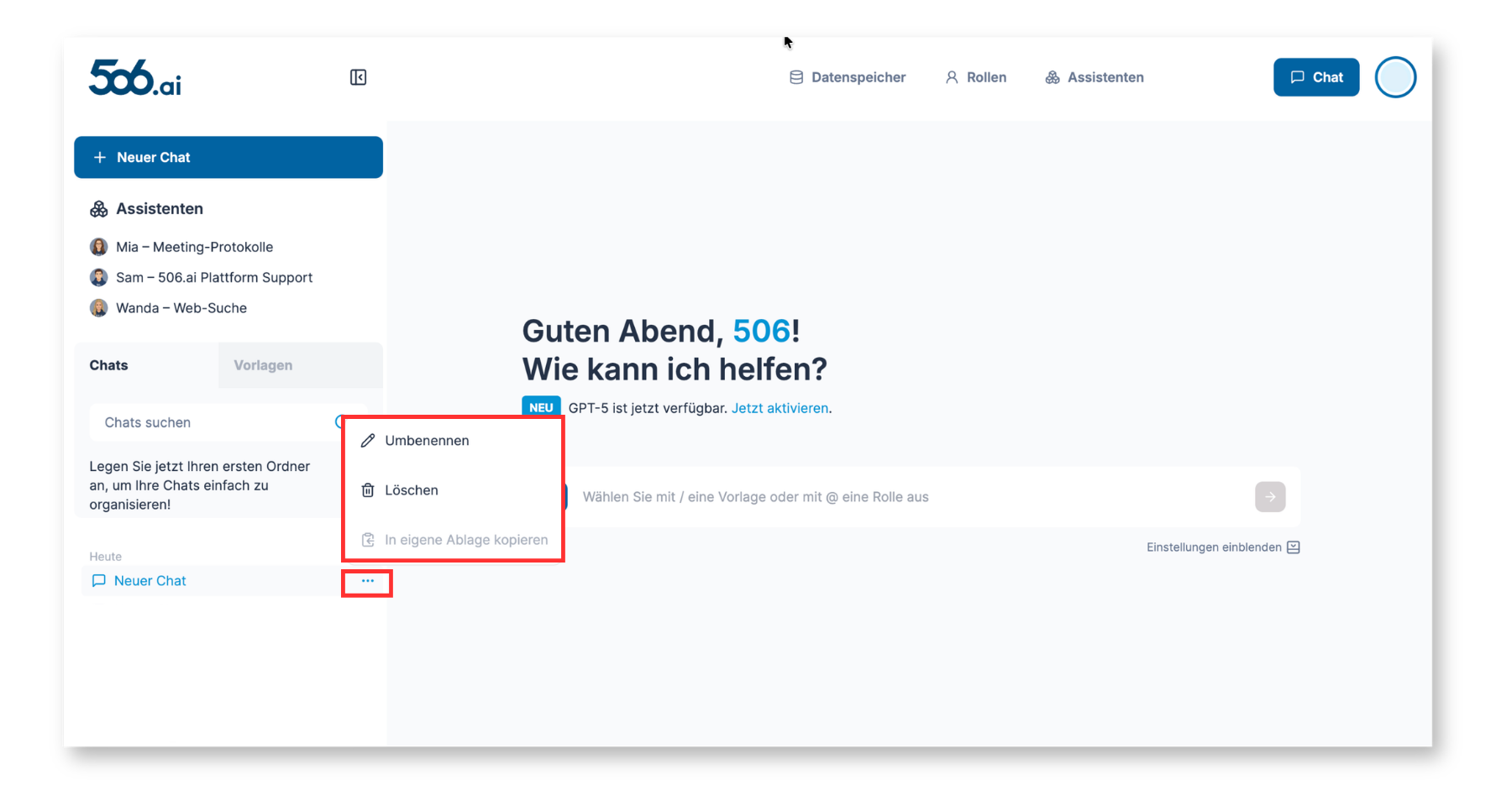 Chat umbenennen oder löschen