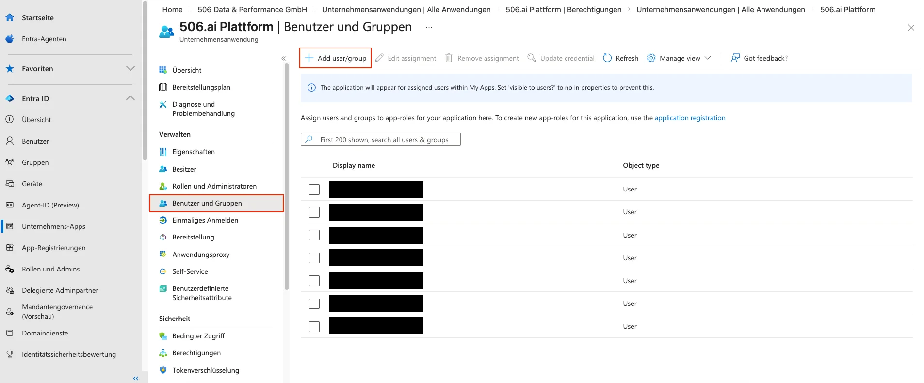 506.ai Helpcenter SSO Benutzer und Gruppen