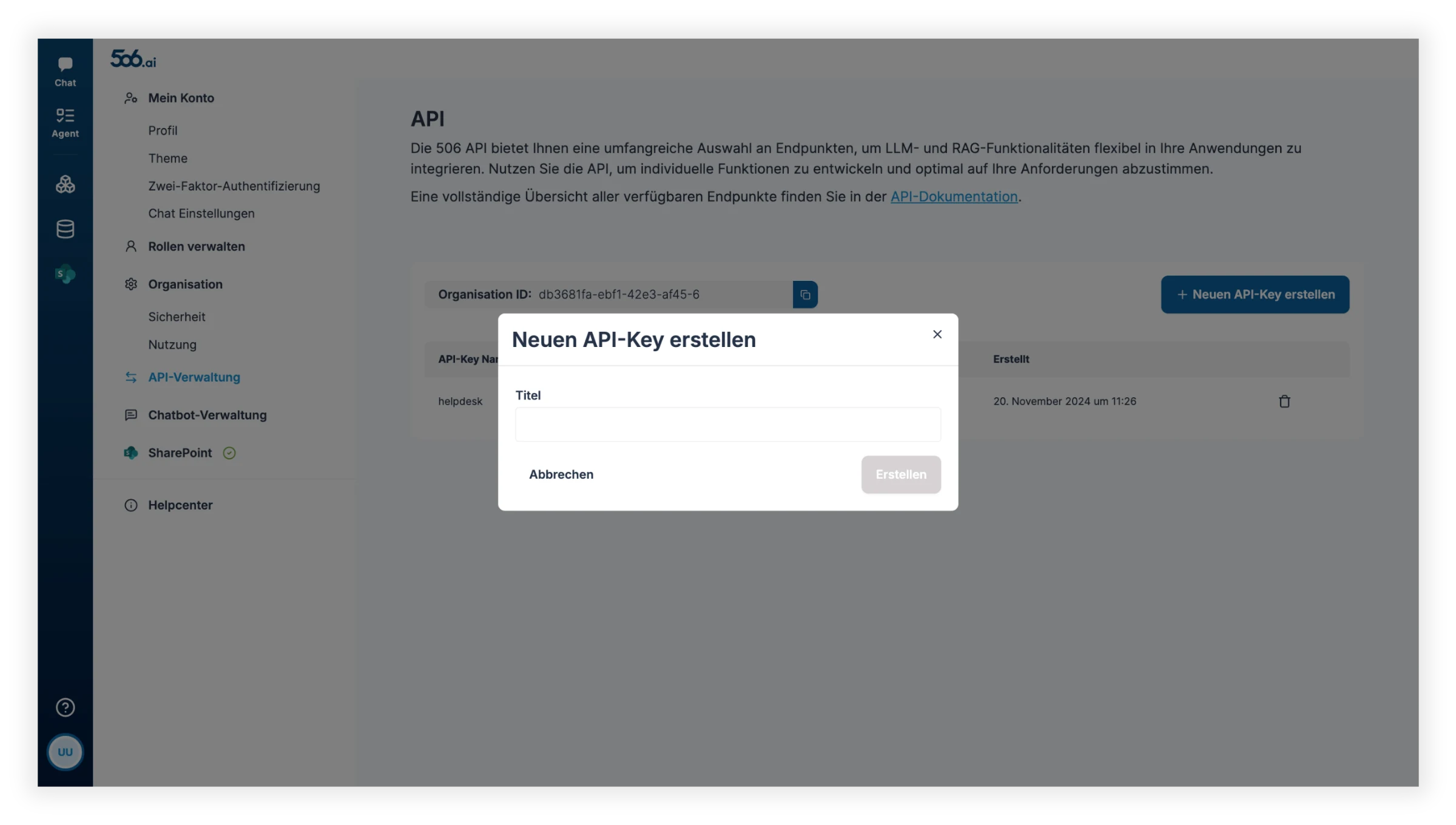 API-Schlüssel generieren 2