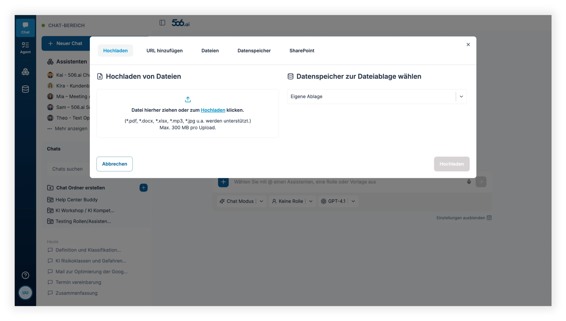 Dateien dauerhaft hochladen