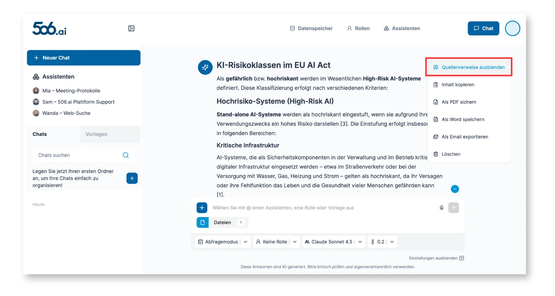 Abfragemodus Quellenverweise — Ansicht 2