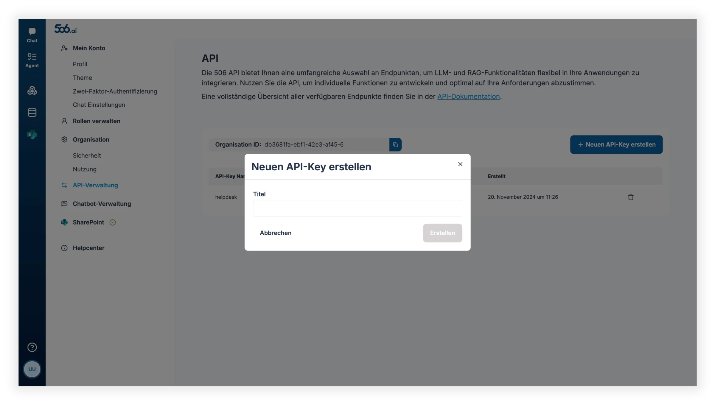 API-Schlüssel generieren 2
