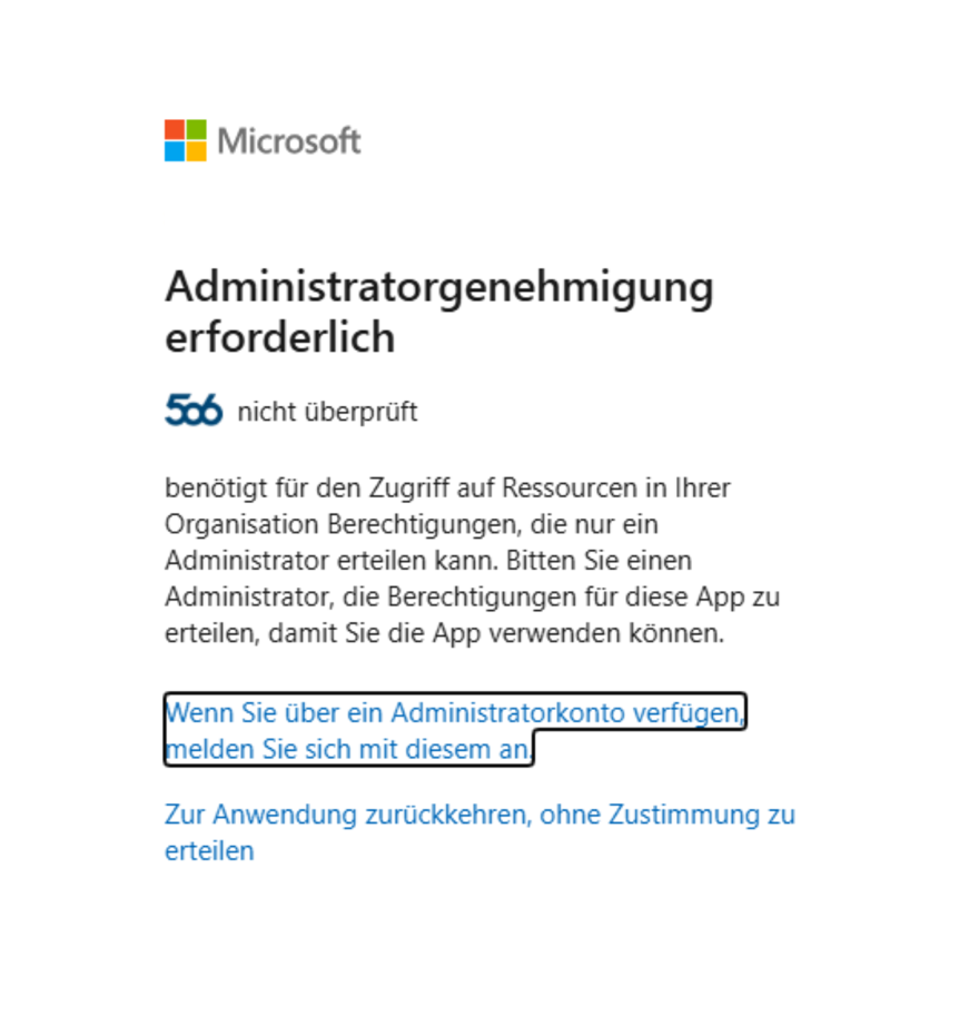 SSO Administratorengenehmigung