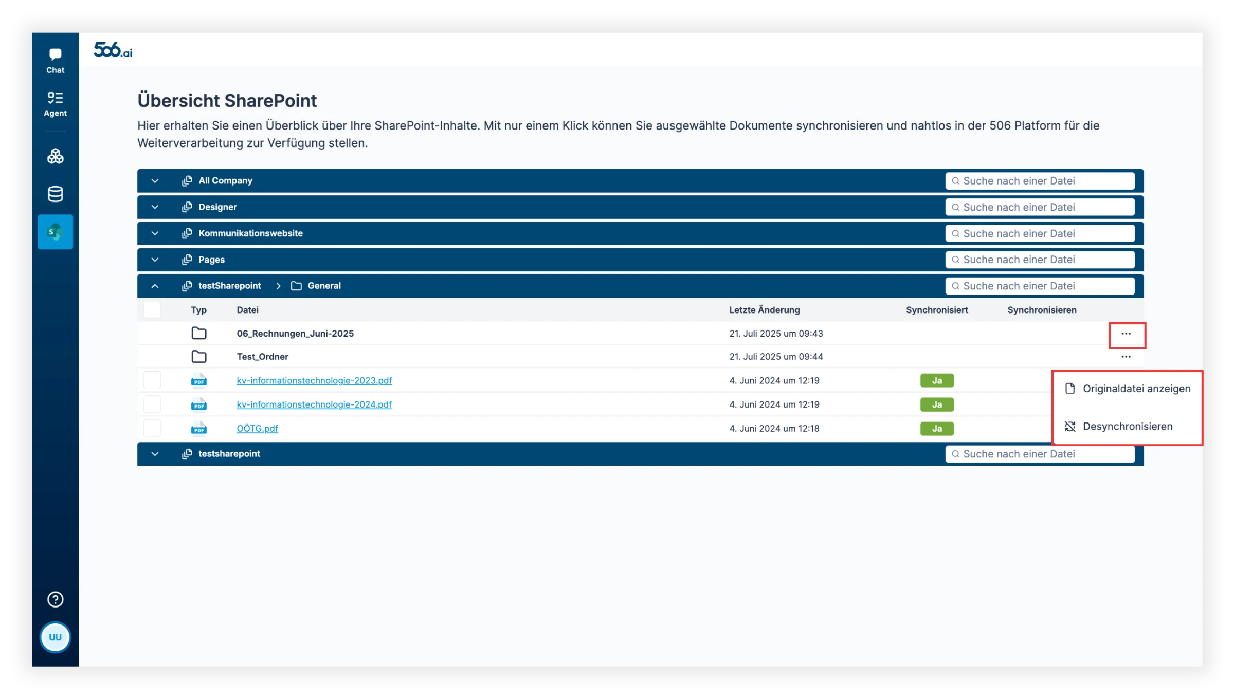 Sharepoint Laden & Synchronisieren 3