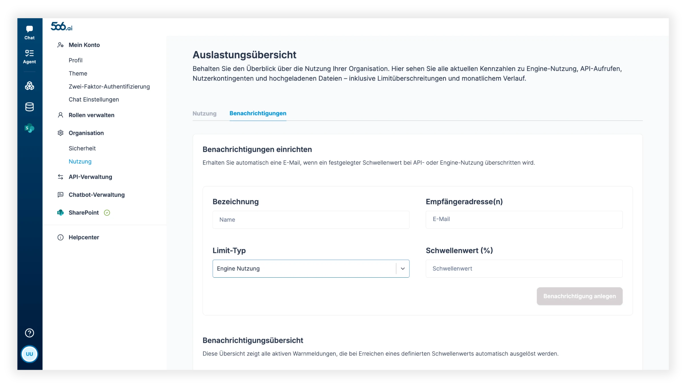 Nutzung – Benachrichtigungen