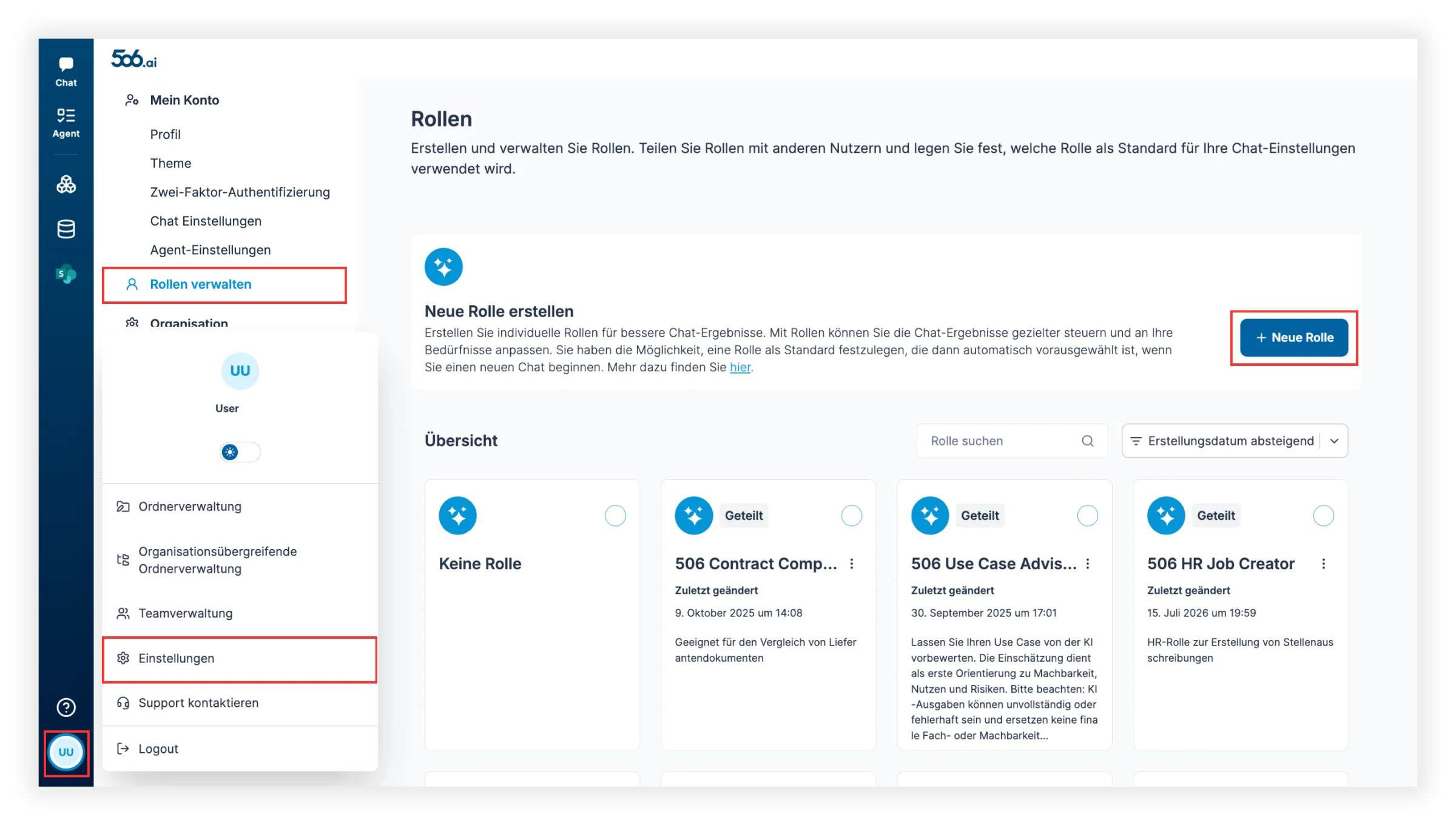 Rollen erstellen und verwalten 1